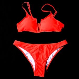Orange 2 piece Bikini Set, Size Medium
